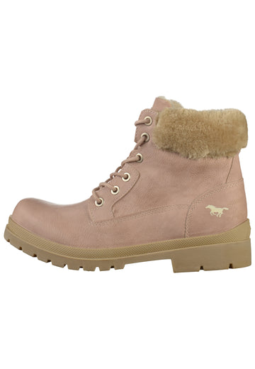 Mustang Stiefelette Lederimitat/Textil Rosa - surf4shoes