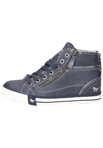Mustang Sneaker Lederimitat Blau - surf4shoes