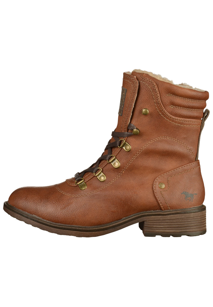 Mustang Stiefelette Lederimitat Kastanie - surf4shoes