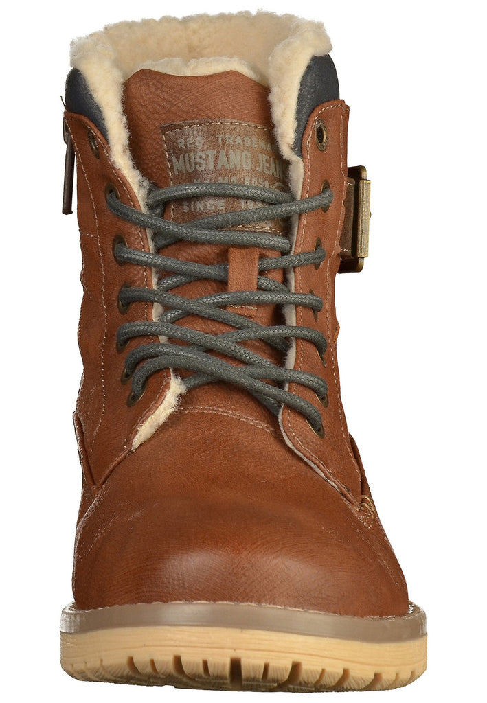 Mustang Stiefelette Lederimitat Kastanie Warmfutter - surf4shoes
