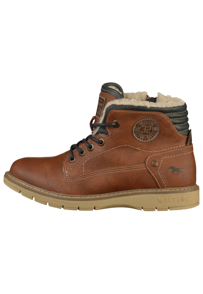 Mustang Stiefelette Lederimitat Kastanie - surf4shoes