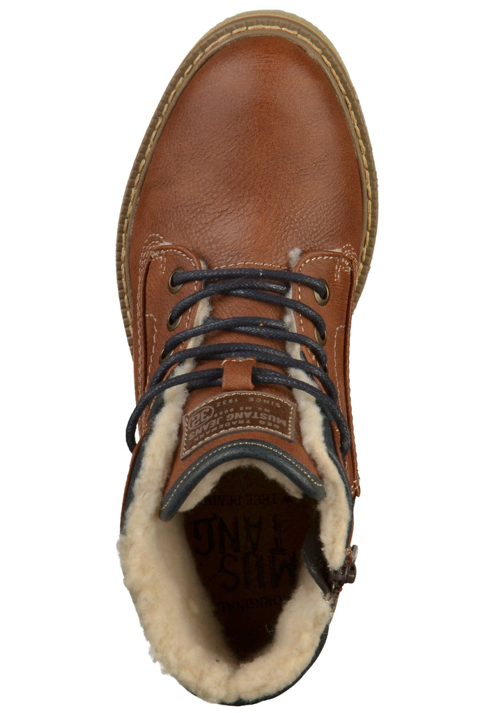 Mustang Stiefelette Lederimitat Kastanie - surf4shoes