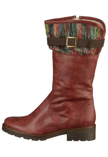 Jenny Stiefel Lederimitat Bordeaux - surf4shoes