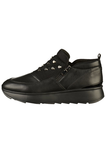 Geox Sneaker Lederimitat/Mesh Schwarz - surf4shoes
