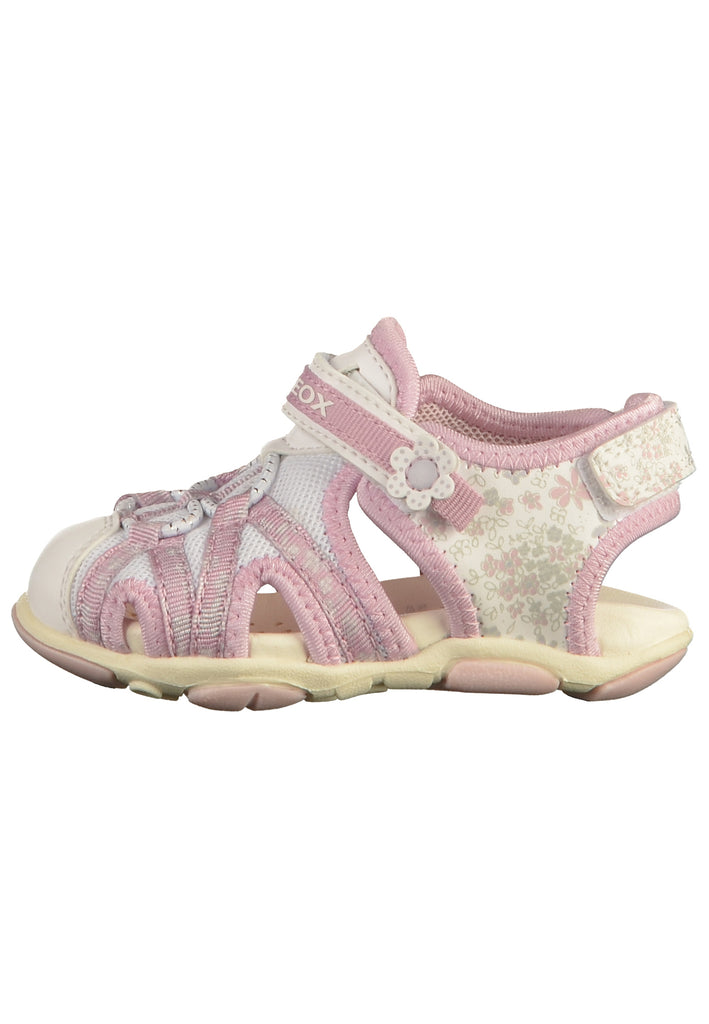 Geox Sandalen Lederimitat/Textil Weiß/Pink - surf4shoes