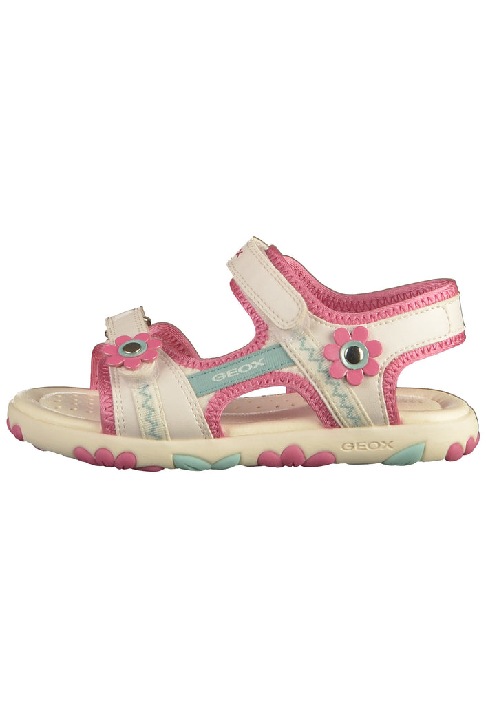 Geox Sandalen Lederimitat/Textil Weiß/Pink - surf4shoes