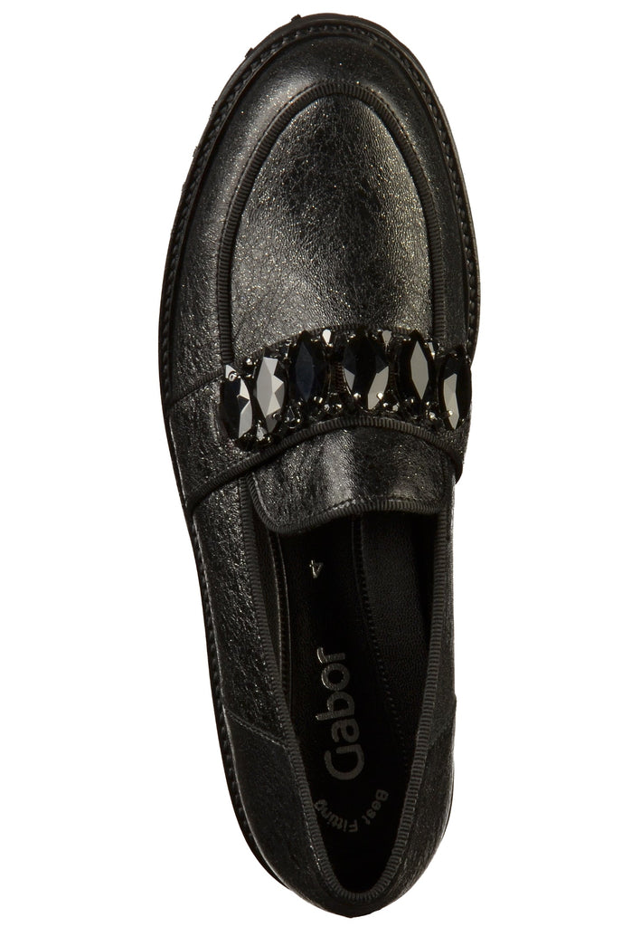 Gabor Slipper Leder Schwarz - surf4shoes