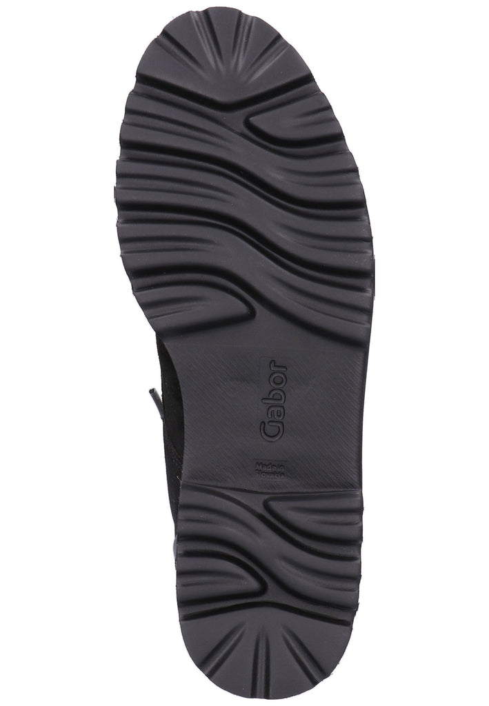 Gabor Stiefelette Veloursleder Schwarz - surf4shoes