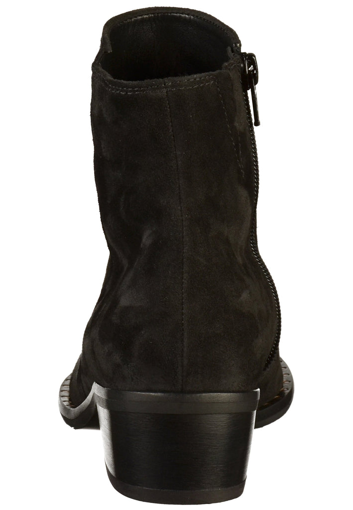 Gabor Stiefelette Veloursleder Schwarz - surf4shoes
