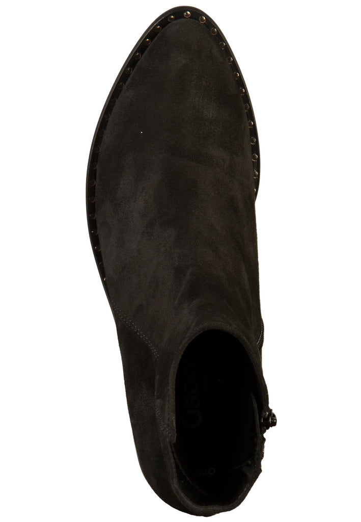Gabor Stiefelette Veloursleder Schwarz - surf4shoes
