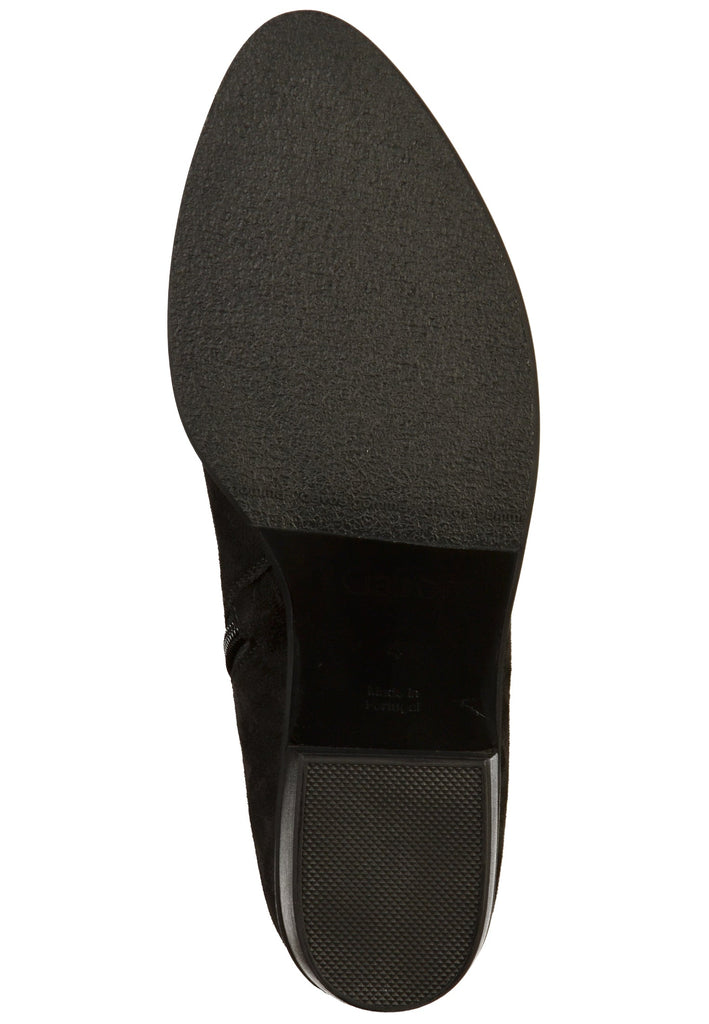 Gabor Stiefelette Veloursleder Schwarz - surf4shoes