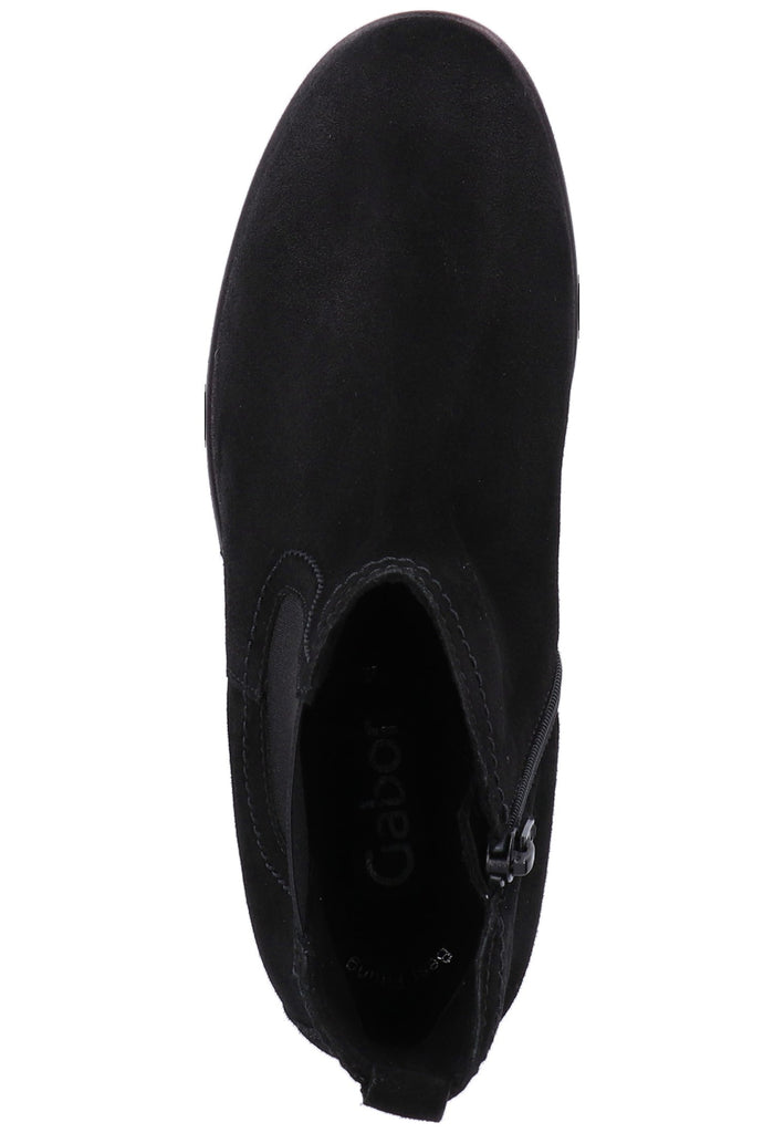 Gabor Stiefelette Veloursleder Schwarz - surf4shoes