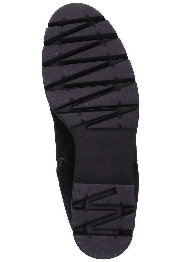 Gabor Stiefelette Veloursleder Schwarz - surf4shoes