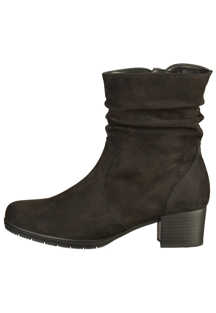 Gabor Stiefelette Nubukleder Schwarz - surf4shoes