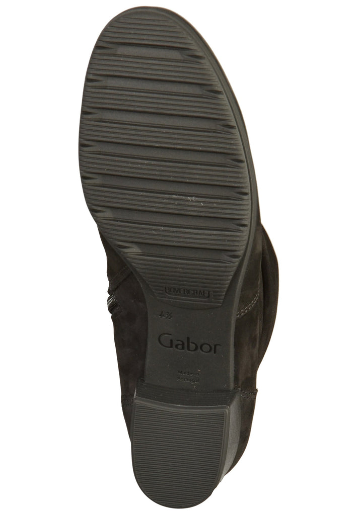 Gabor Stiefelette Nubukleder Schwarz - surf4shoes