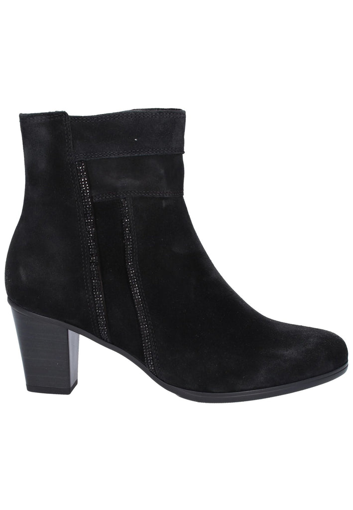 Gabor Stiefelette Veloursleder Schwarz - surf4shoes