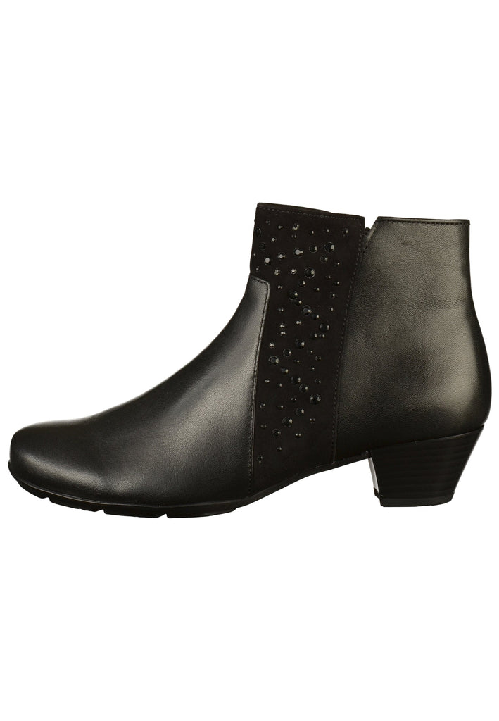 Gabor Stiefelette Glattleder Schwarz - surf4shoes