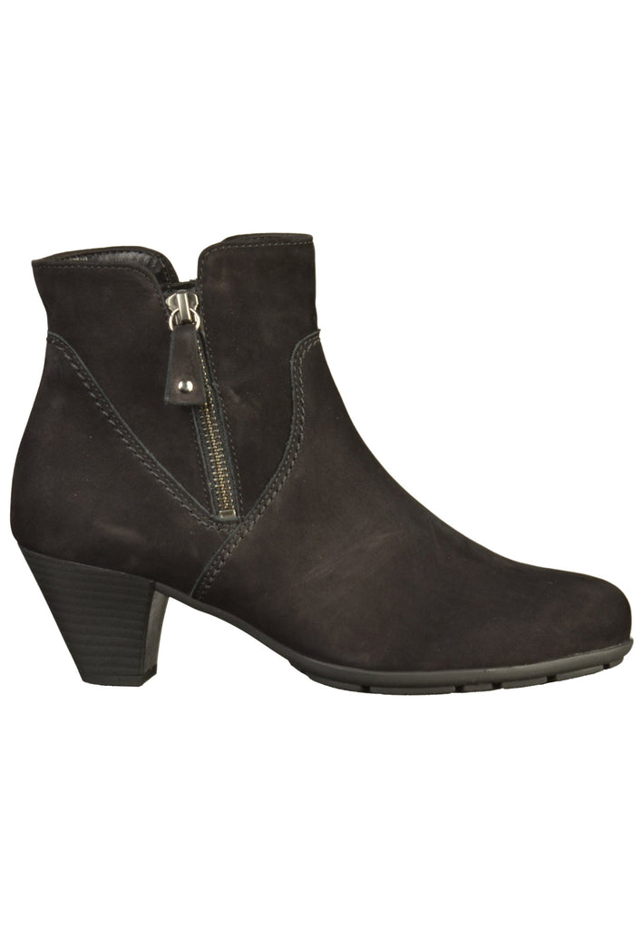 Gabor Stiefelette Nubukleder Schwarz - surf4shoes