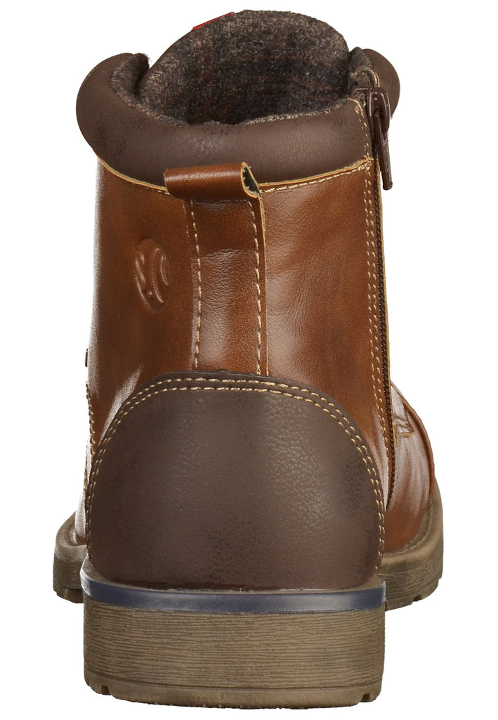 s.Oliver Stiefelette Lederimitat/Textil Cognac - surf4shoes