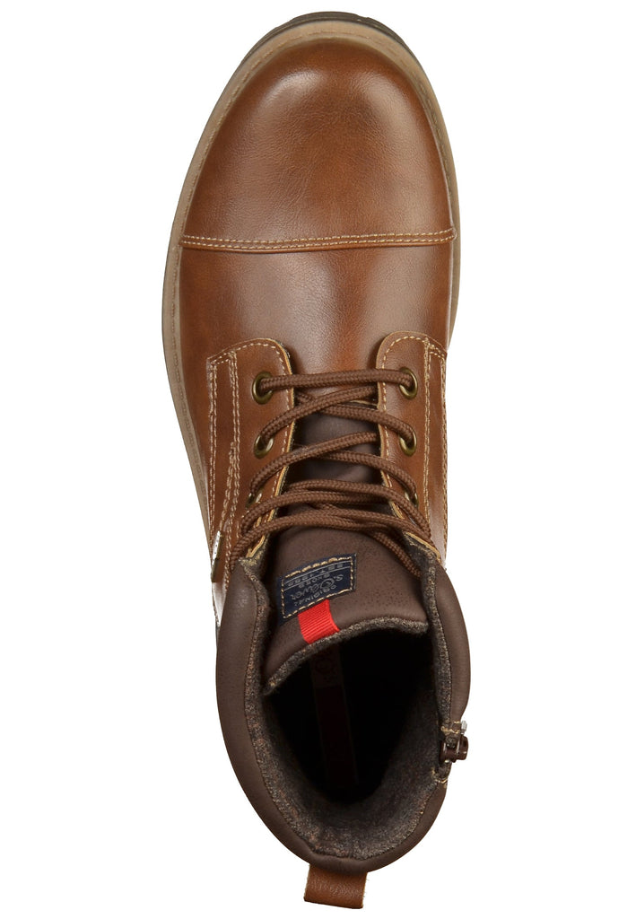 s.Oliver Stiefelette Lederimitat/Textil Cognac - surf4shoes