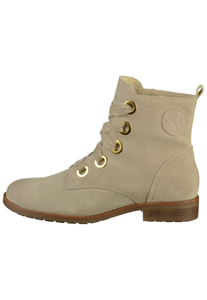 s.Oliver Stiefelette Nubukleder Champagner - surf4shoes