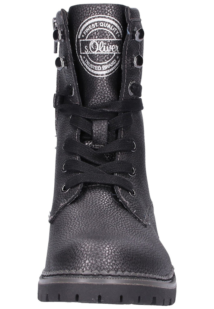 s.Oliver Stiefelette Lederimitat/Textil Schwarz - surf4shoes