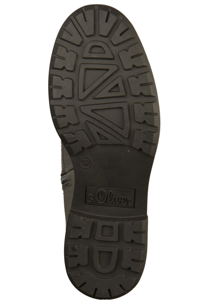 s.Oliver Stiefelette Lederimitat/Textil Graphit - surf4shoes