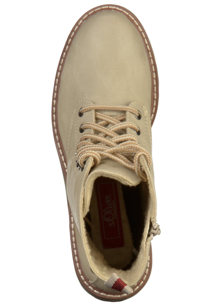 s.Oliver Stiefelette Lederimitat/Textil Weiß - surf4shoes