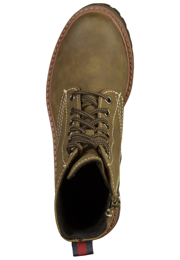 s.Oliver Stiefelette Lederimitat/Textil Oliv - surf4shoes