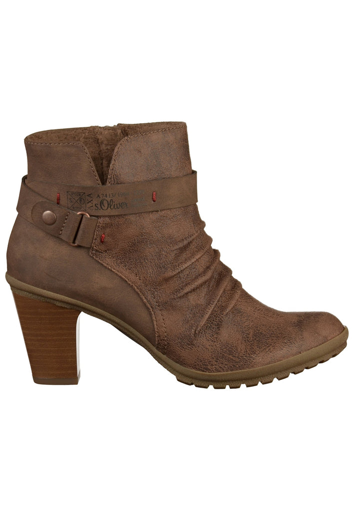s.Oliver Stiefelette Lederimitat/Textil Braun - surf4shoes
