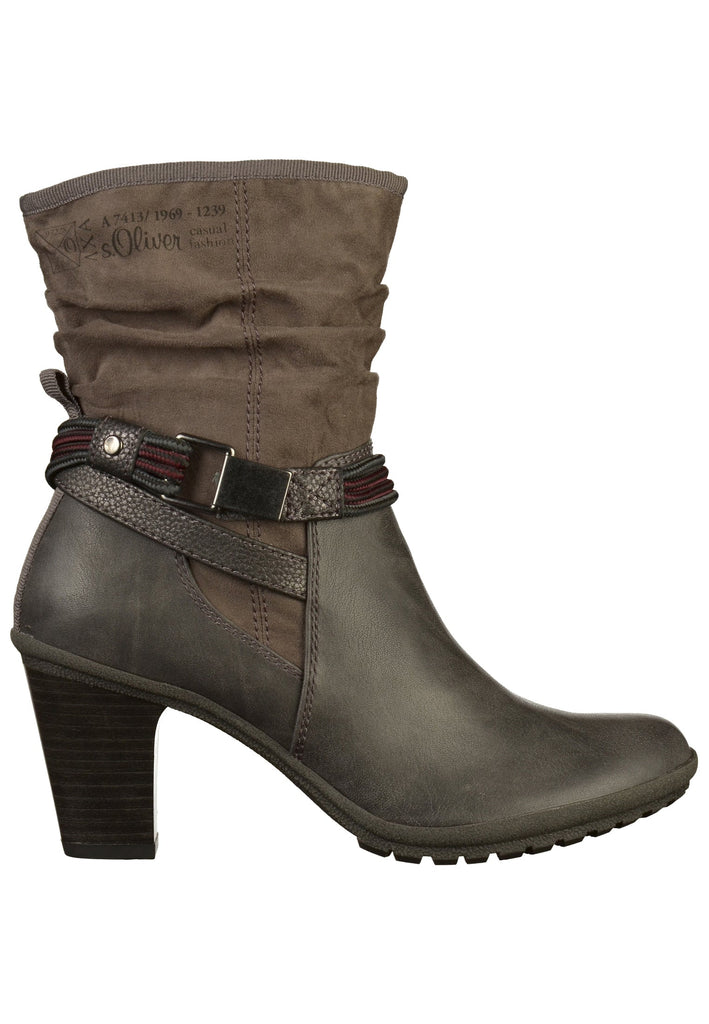 s.Oliver Stiefelette Lederimitat/Textil Grau - surf4shoes