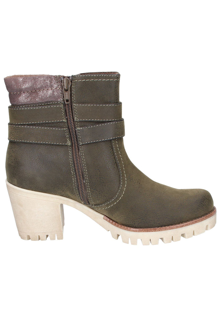 s.Oliver Stiefelette Lederimitat/Textil Oliv - surf4shoes