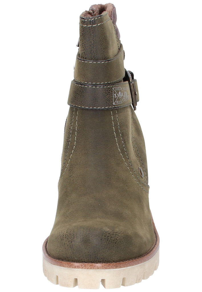 s.Oliver Stiefelette Lederimitat/Textil Oliv - surf4shoes