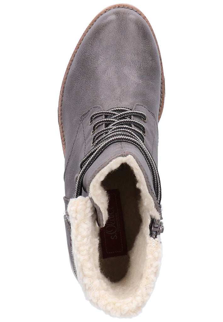 s.Oliver Stiefelette Lederimitat/Textil Graphit - surf4shoes
