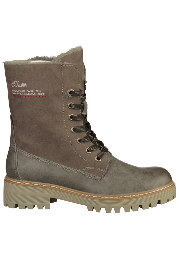 s.Oliver Stiefelette Lederimitat/Textil Graphit - surf4shoes