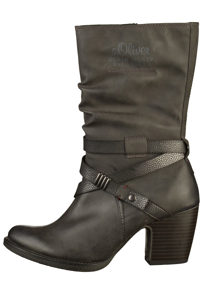 s.Oliver Stiefel Lederimitat Schwarz - surf4shoes