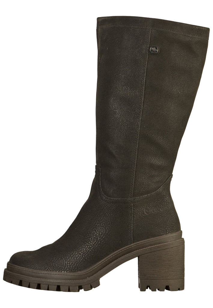 s.Oliver Stiefel Lederimitat Schwarz - surf4shoes