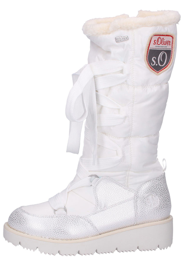 s.Oliver Stiefel Lederimitat/Textil Weiß - surf4shoes