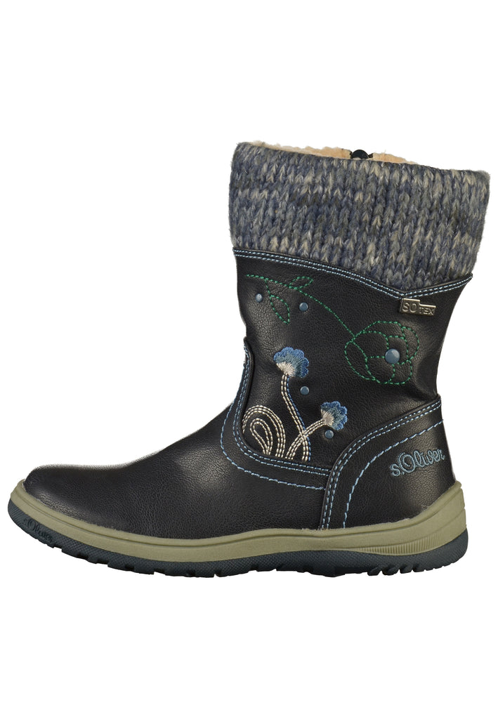 s.Oliver Stiefel Lederimitat/Textil Navy - surf4shoes