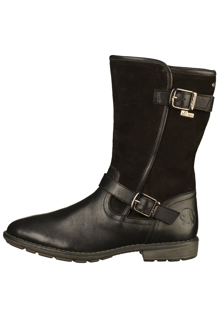 s.Oliver Stiefel Leder Schwarz - surf4shoes