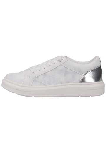 s.Oliver Sneaker Lederimitat Weiß/Silber - surf4shoes