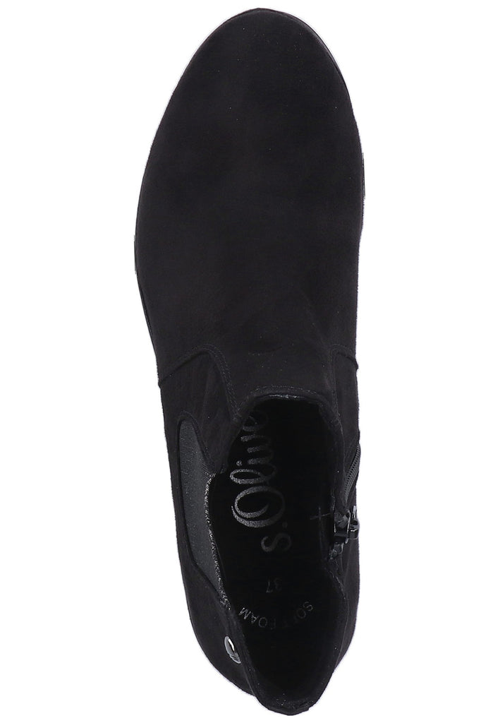 s.Oliver Stiefelette Lederimitat Schwarz - surf4shoes