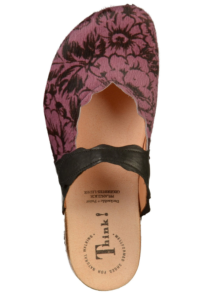 Think! Clogs Leder Rosa - surf4shoes