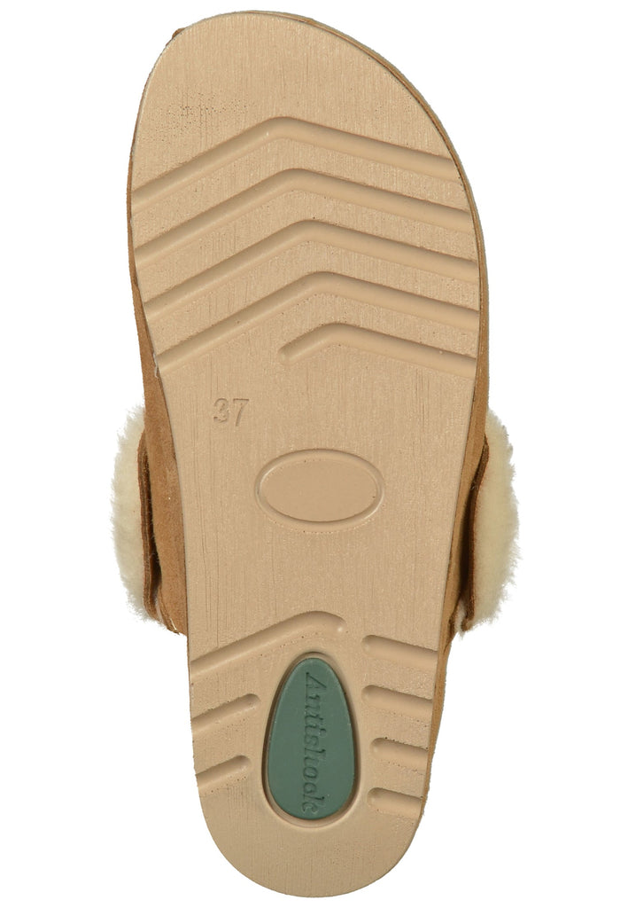 Rohde Pantoletten Textil Braun Warmfutter - surf4shoes