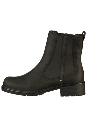 Clarks Stiefelette Leder/Textil Schwarz - surf4shoes