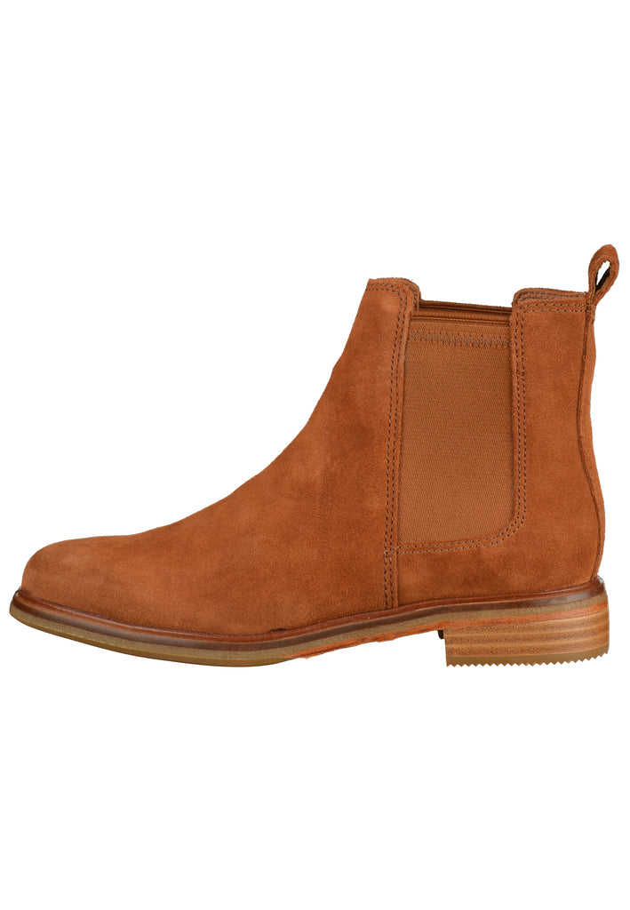 Clarks Stiefelette Veloursleder Cognac - surf4shoes