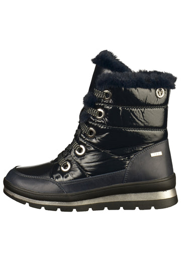 Caprice Stiefelette Lederimitat/Textil Dunkelblau - surf4shoes