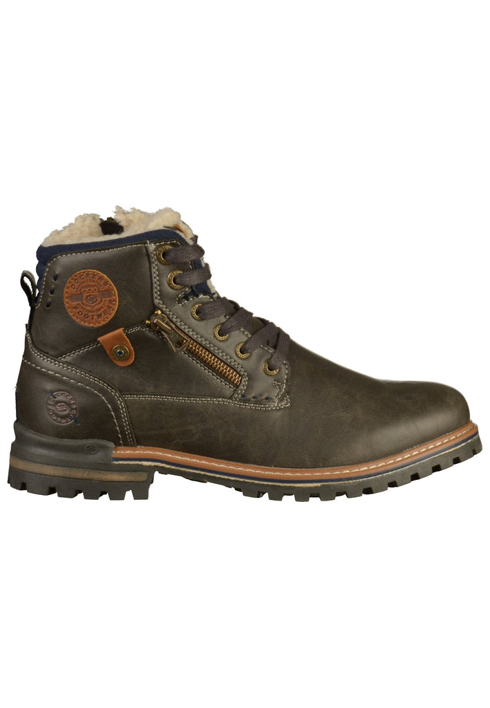 Dockers Stiefelette Lederimitat Dunkelgrau - surf4shoes