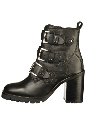 Bronx Stiefelette Leder Schwarz - surf4shoes