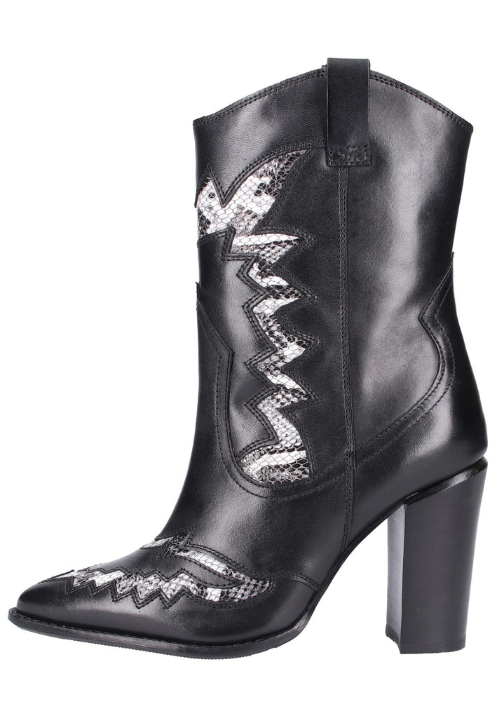 Bronx Stiefelette Leder Schwarz/Weiß - surf4shoes